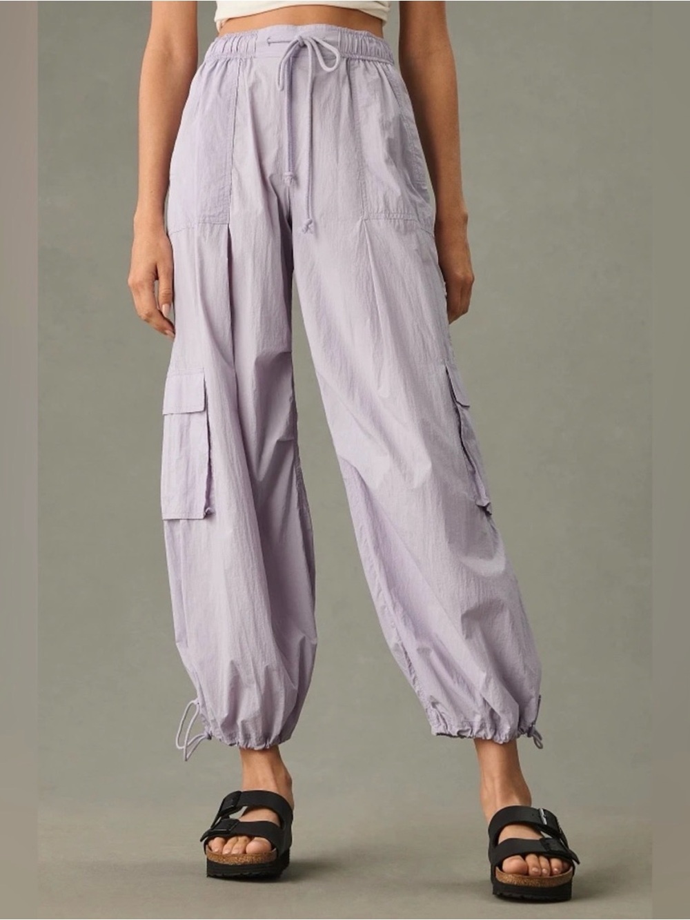 Anthropologie Daily Practice Base Jump Parachute Pants Lilac Sz Medium